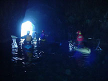 Kayakers Exit the Painted Cave